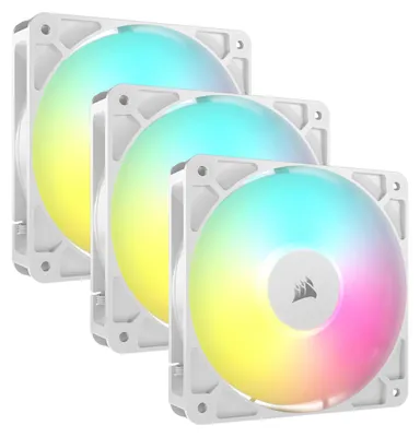 Produktbild von Corsair RS120 ARGB, Ventilator, 12 cm, 420 RPM, 2100 RPM, Weiß
