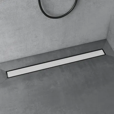 Produktbild von doporro Duschrinne 90cm Edelstahl Dusche Duschablauf mit Gruchstop und Haarsieb befliesbar Duschabfluss Chrom KE110 Duschablauf
