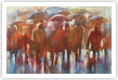 Produktbild von Poster - Poster ohne Rahmen - Regenschirme Menschen Handwerk - 91,5x61 cm - Wand Bild - Wanddeko - Wandbilder - Kunstposter - Wandposter - Bilder - Kunstdruck - Wandbild - P2XAA91x61-4260