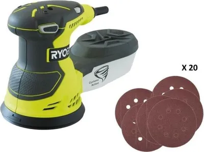 Image de Ponceuse Excentrique RYOBI ROS300A, 300 W, 125 mm, 7000-13000 osc/min, Sac de Transport, 20 Abrasifs