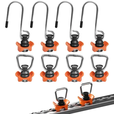 8er-Set Airlinerail-Endbeschläge mit Haken und Ringen