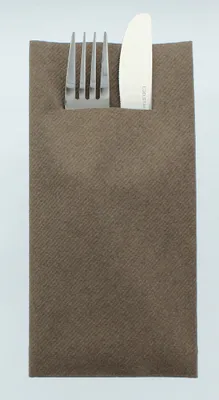 Produktbild von Airlaid Besteckservietten Braun, 40 x 40 cm, 75 Stück - Mank