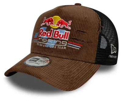 Immagine prodotto di Cappello da baseball New Era, modello A-Frame, con finiture "distressed", con logo Red Bull Racing
