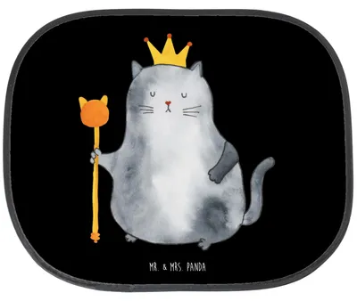 Produktbild von Mr. & Mrs. Panda Sonnenschutz Auto Katze König - Schwarz - Geschenk, Autoscheibe, Sonnenblende, Cats, Wohnung, Scheibenschutz, Queen, Familie, Königlich