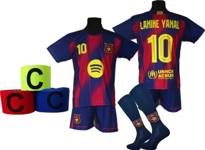 Obrázok produktu pre LAMINE YAMAL detský futbalový dres + ponožky + čelenka - veľkosť 152