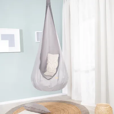 Produktbild von roba Hängesack, aufblasbares Kissen, für Kinder, für Kinderzimmer & Draußen, grau, bis 50 kg