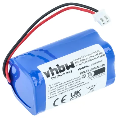 Produktbild von vhbw Akku kompatibel mit Ecovacs W855, W930, W850, W950, W830S, W836, W830, W830-RD Saugroboter (800 mAh, 14,8 V, Li-Ion)