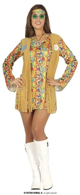 Produktbild von süßes Hippie Kostüm für Damen Gr. S - L, Größe:L