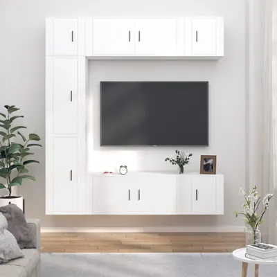 Produktbild von 7-tlg. TV-Schrank-Set Weiß Holzwerkstoff , TV-Schränke Design 2024