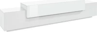 Produktbild von Fernsehschrank Dlamann, Niedriges Sideboard für Wohnzimmer, Sockel für TV-Möbel, 100 %  Italy, cm 240x45h52, glänzendes und mattes Weiß