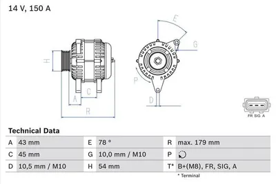 Produktbild von Bosch Lichtmaschine Generator 150A