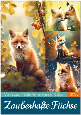 Produktbild von Zauberhafte Füchse (Wandkalender 2026 DIN A2 hoch), CALVENDO Monatskalender