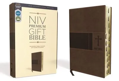 Produktbild von Niv, Premium Gift Bible, Leathersoft, Brown, Red Letter Edition, Indexed, Comfort Print