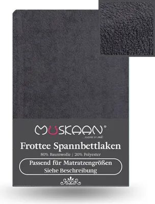 Produktbild von Frottee Spannbettlaken 180x200 cm - 200x200 cm Spannbetttuch Laken anthrazit