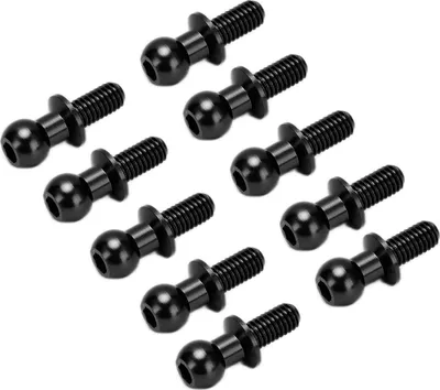 Image de Tige de liaison à rotule métallique, 10 pièces, pour voiture RC Tamiya TT01 TT02, noire, accessoire pour suspension d'amortisseur, aluminium