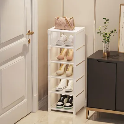 Produktbild von Schuhregal 8 Ablagen, weiß, stapelbar, für Flur