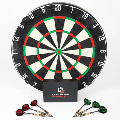 Produktbild von Lion Home Dartscheibe Set 45 cm aus Sisal mit 6 Pfeilen & Anspitzer