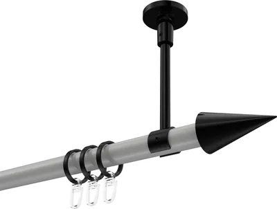 Produktbild von Interdeco Gardinenstange / Vorhangstange Weiß / Schwarz, Typ Sonette Savio (Kegel) Deckenmontage, 20 mm Ø 1-läufig, 420 cm