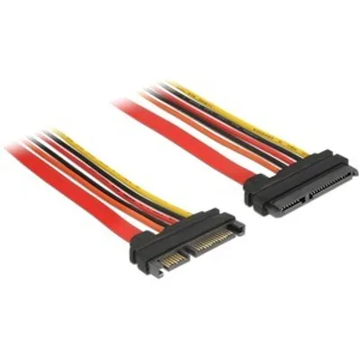 Produktbild von Delock Verlängerungskabel SATA 6 Gb/s 22 Pin Stecker > SATA 22 Pin Buchse (3,3 V + 5 V + 12 V) 20 cm