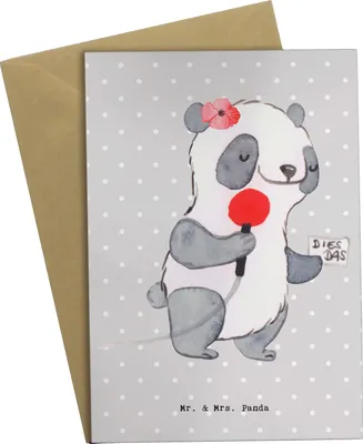Produktbild von Mr. & Mrs. Panda Motivkarte Sportjournalistin Herz - Grau Pastell - Geschenk, jubiläumskarte, dankeskarten, weihnachtskarten, neujahrskarte, einladungskarten, Interview