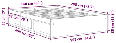 Produktbild von vidaXL Bettgestell Sonoma-Eiche 160x200 cm