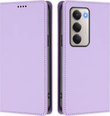 Image de Etui en cuir pour Xiaomi Redmi 15 5G/4G, étui magnétique en cuirPolyuréthaneavec support Violet clair