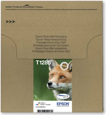 Zdjęcie produktu dla Epson Fox Atrament T128 Lis DURABrite Ultra EasyMail, opakowanie zbiorcze Multipack, cztery kolory, Czarny, Cyjan, Purpurowy, Żółty, 5,9 ml, 3,5 ml, 1 szt., Multipak