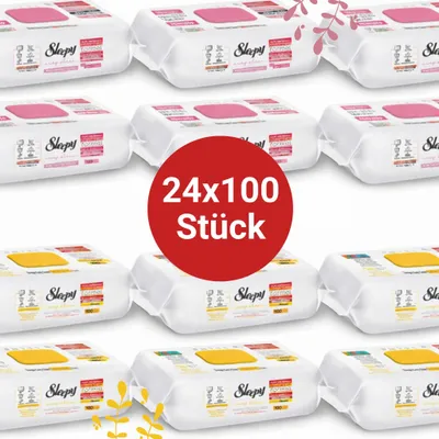 Produktbild von Sleepy Easy Clean Oberflächenreinigungstücher – 12x100 Gelb + 12x100 Pomelo | Reinigungstücher Set