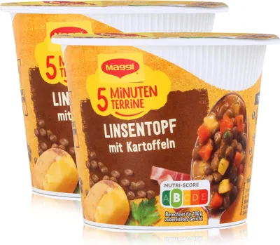 Produktbild von Maggi 5 Minuten Terrine Linsentopf mit Kartoffen 49g (2er Pack)