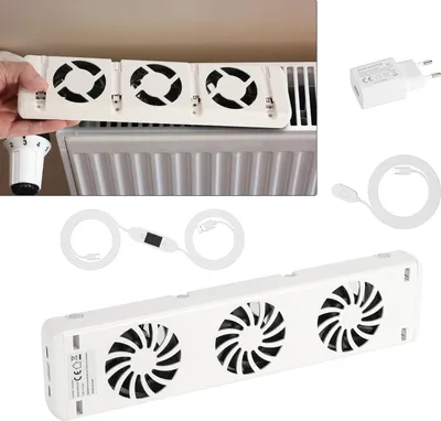 Obrázek produktu pro Jayseuw radiátor booster funkce booster energeticky úsporná sada 3 ventilátorů mono, automatická regulace teploty, tichý, optimalizovaný rozvod tepla
