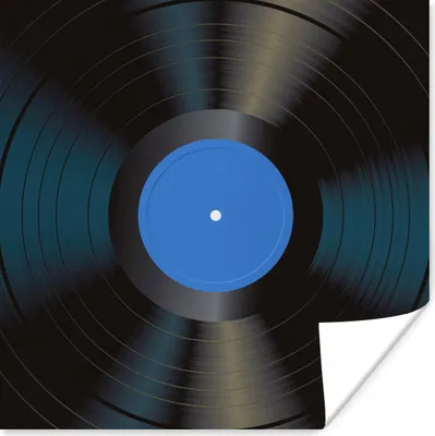 Produktbild von MuchoWow® Poster LP - Blau - Vintage - Vinyl 50x50 cm - Wohnzimmerdekoration