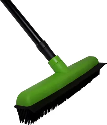 Produktbild von NÖLLE Gummi-Friseurbesen 320 mm mit Teleskopstange – zum Kehren von Schmutz & Haaren, Wasser abziehen und Schneeschieben