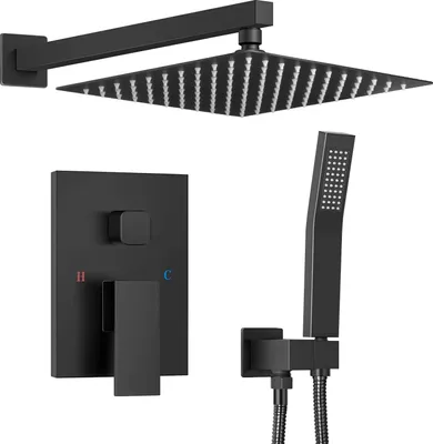 Produktbild von Duschsystem Unterputz Duscharmatur Set Silber, Duschset mit Dual Funktionen, mit Regenduschkopf Uberkopfbrauseset Rostfrei Steel Materialien