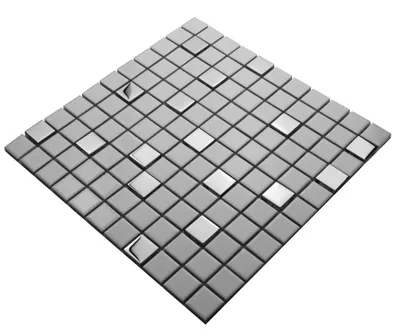 Immagine prodotto di Mosaico ceramico bianco argento, piastrella da rivestimento bianca, piastrella di mosaico bianca