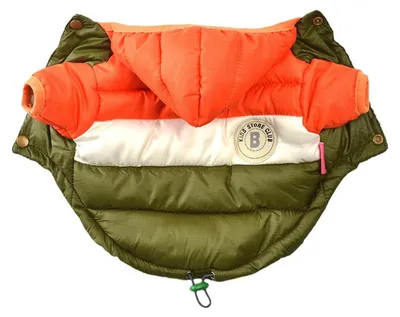 Immagine prodotto di Cappotto impermeabile e antivento per cani, con cappuccio, colore arancione, taglia 2XL