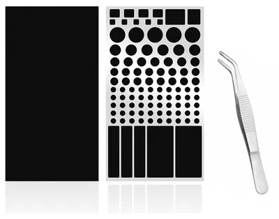 Produktbild von LED-Abdunklungsfolie - Lichtdichte Klebefolie zur LED-Abdeckung - 95% bis 100% Lichtdimmung - 2 Blätter