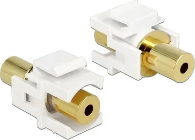 Produktbild von DeLOCK 2x3.5 mm, Gold, Weiß, 3.5mm, 3.5mm, Gold, 22,3 mm, 36,3 mm