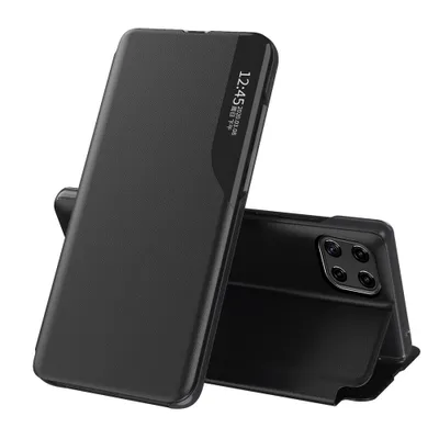 Produktbild von Eco Leather View Case elegantes Flip Case mit Standfunktion für Samsung Galaxy A22 4G schwarz