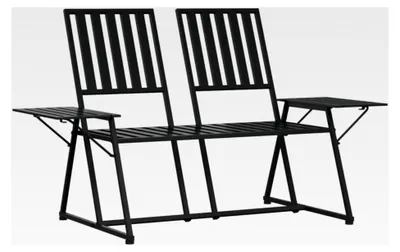 Produktbild von Gartenbank, 2-Sitzer, 165 cm, schwarzer Stahl
