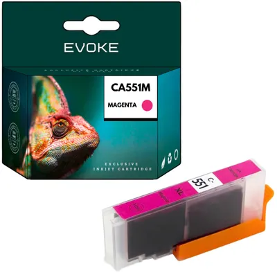 Productafbeelding van Evoke compatibele inkt voor Canon CLI-551XL CLI551XL 6510B001 CLI551M Magenta, geschikt voor PIXMA iP7200, 7240, 7250, 8700, 8720, 8750; iX6800, 6820, 6850; MG5400, 5450, 5500, 5550, 5600, 5650, 5655, 6300, 6350, 6400, 6420, 6450, 6600, 6650, 7100, 7120, 7150, 7500, 7550; MX720, 725, 920, 922, 925