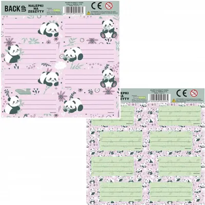 Produktbild von DERFORM Panda 11 Notizbuchaufkleber - Schulunterschriften