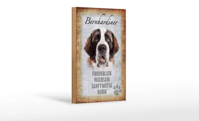 Produktbild von Holzschild Spruch 12x18cm Bernhardiner Hund Schild