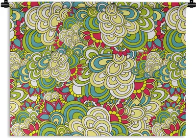 Produktbild von MuchoWow® Wandteppich Wandbehang Muster - Blumen - Frühling 60x45 cm Tapisserie Dekoration Wandtuch - Das Schlafzimmer