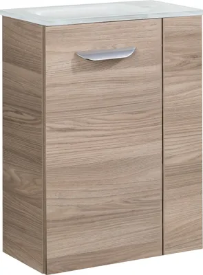 Produktbild von Fackelmann SBC LUXOR Gäste WC Set 2-teilig 45 cm, Braun hell, links, Glas Weiß