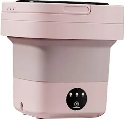 Produktbild von Faltbare Mini -Waschmaschine, Reisen 6,5 l, tragbare ruhige elektrische Motorrad -Wohnmobil, Unterwäsche, Camping, Wäsche, Zuhause, R Pink