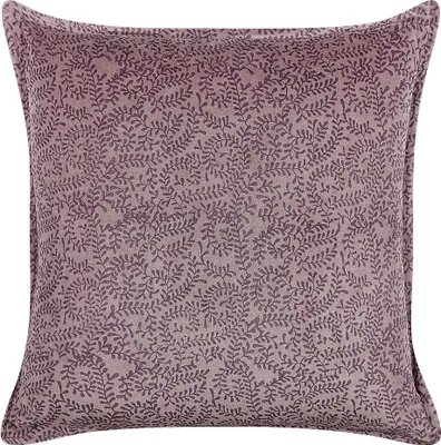 Produktbild von BELIANI Dekokissen Rosa Samt und Baumwolle Bezug mit Füllung Pflanzenmuster 45 x 45 cm Modern Boho Sofakissen Wohnzimmer Salon Schlafzimmer