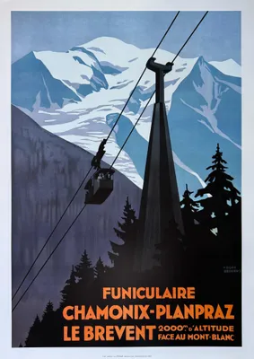Imagen del producto de CHAMONIX - PLANPRAZ / LE BREVENT - Roger BRODERS - Póster de 50x70 cm