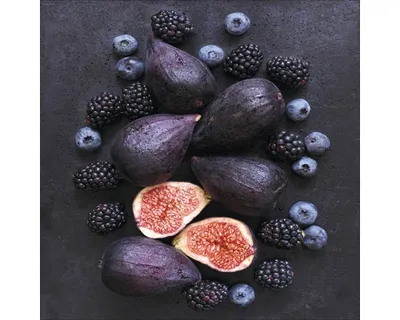 Produktbild von Glasbild Feigen und Beeren 30x30 cm