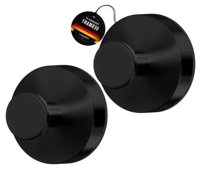 Produktbild von Wandhaken 2 Stück Runde Handtuchhaken Ohne Bohren, Edelstahl Rostfrei Selbstklebend für Bad und Küche, Klebehaken Schwarz