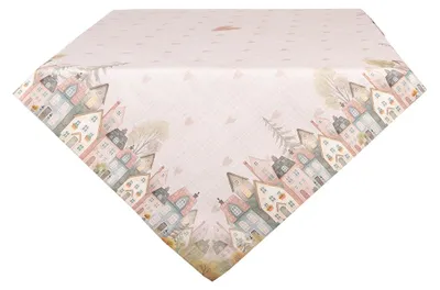 Zdjęcie produktu dla Clayre & Eef Obrus 100x100 cm Beżowy Bawełna